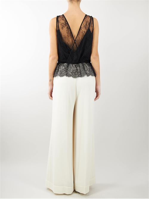 Wide leg jumpsuit with Chantilly lace Twinset TWIN SET | Suit | TE21222741